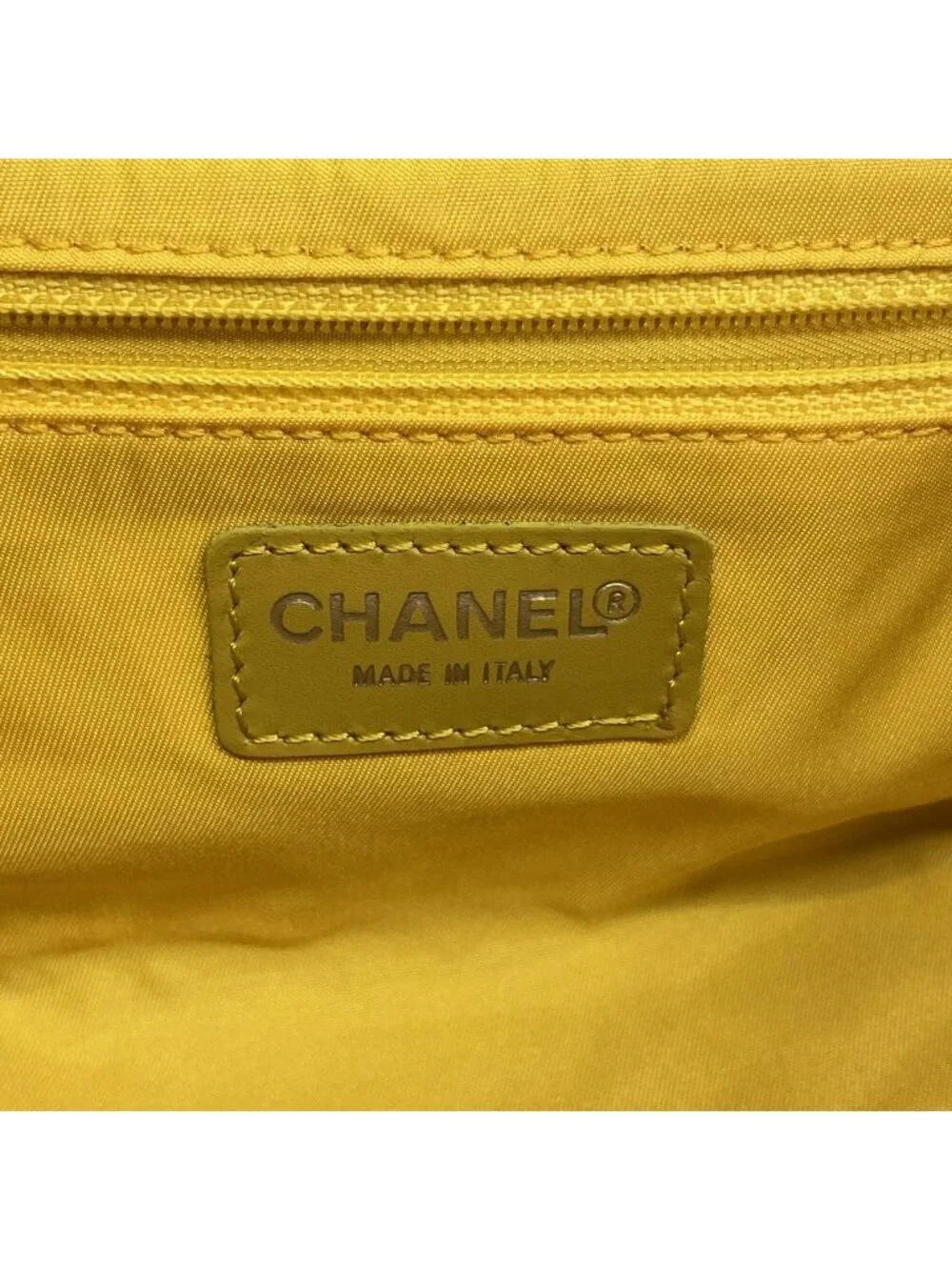 Chanel Shoulder Bag New Travel Nylon Yellow Silver